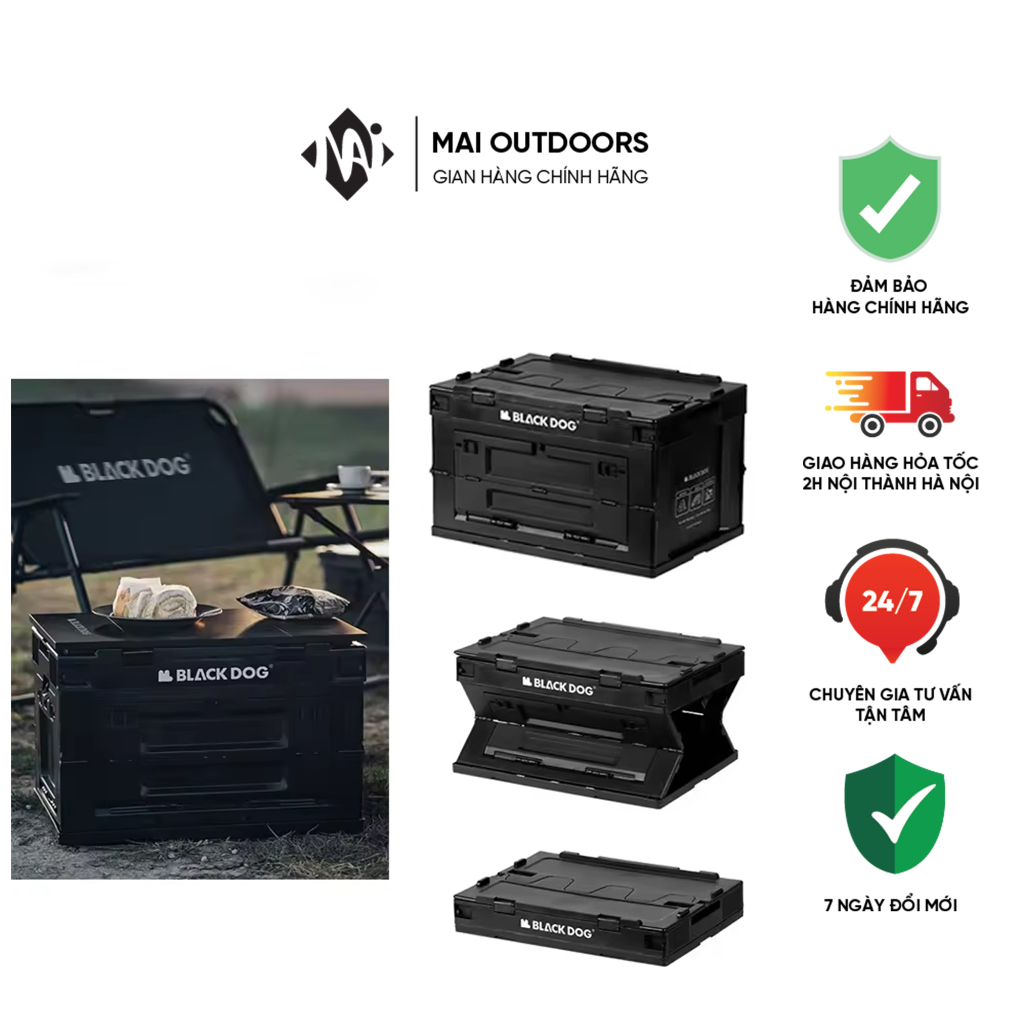 Thùng đựng đồ cắm trại gấp gọn 50L Blackdog CBD2450XB014