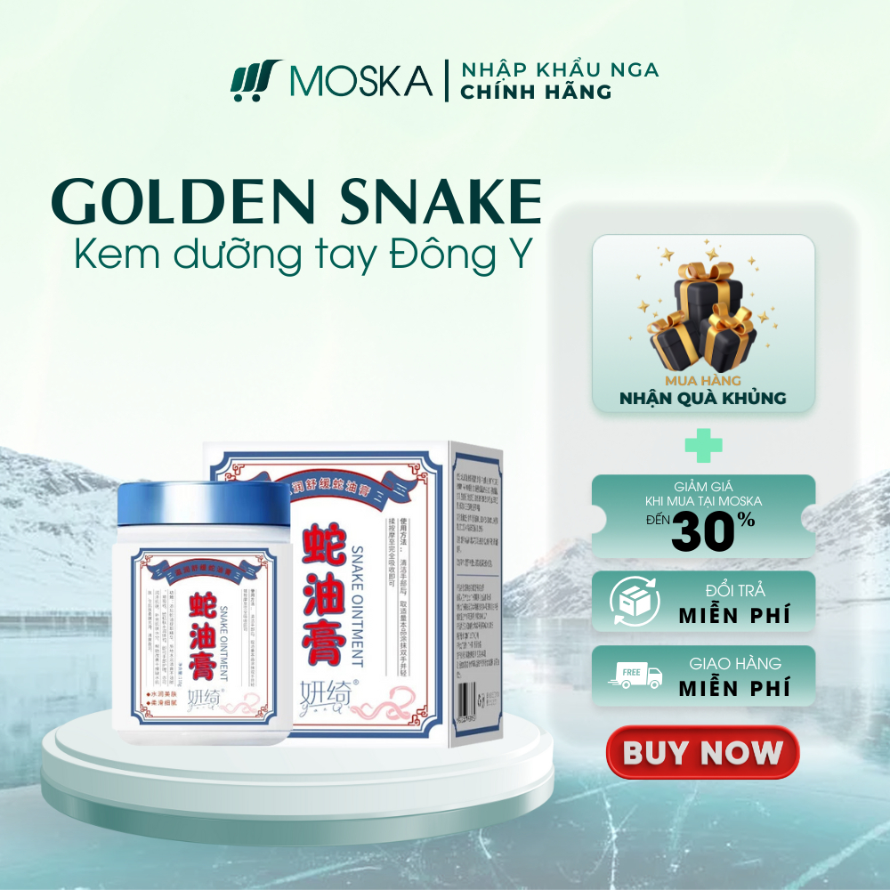 Kem dưỡng tay Đông Y Golden Snake dưỡng da tay siêu cấp ẩm chống lão hóa ngừa nhăn cho đôi tay đẹp hộp 110g | Moska Shop