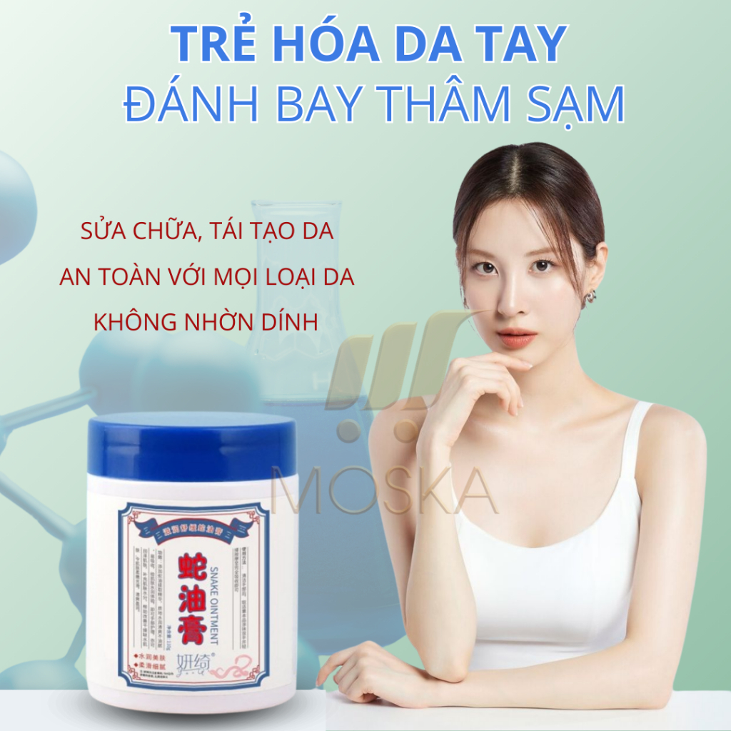 Kem dưỡng tay Đông Y Golden Snake dưỡng da tay siêu cấp ẩm chống lão hóa ngừa nhăn cho đôi tay đẹp hộp 110g | Moska Shop