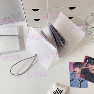 Album mini 12 15 ngăn Buka album thả ảnh gấp gọn sổ đựng card bìa 1 ô black lưu trữ lomo card phong cách Hàn Quốc