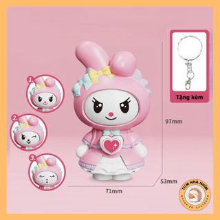 Đồ chơi móc khoá thay đổi khuôn mặt Kuromi, Shin, Mèo Kitty móc khóa thay đổi cảm xúc khuôn mặt kute