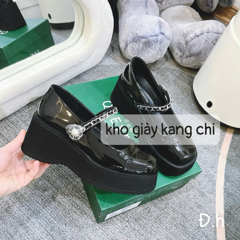 Giày xuồng Qbel box xanh , giày cao gót cao cấp