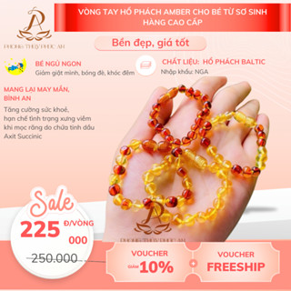  Vòng Tay Hổ Phách Amber Cho Bé Sơ Sinh Tới 10 Tuổi - Hàng Cao Cấp 