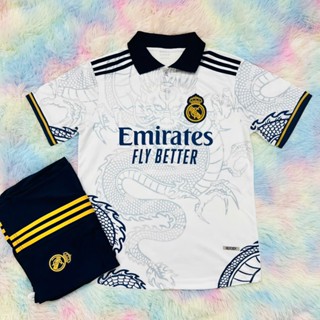 Bộ quần áo bóng đá REAL TRẮNG RỒNG 2024 - VẢI GAI THÁI CAO CẤP loại 1  💎FREE SHIP💎