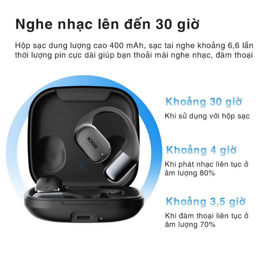 Tai nghe bluetooth không dây kẹp vành tai Rockspace X718 Bluetooth Earphones bảo hành 12 tháng | BigBuy360 - bigbuy360.vn