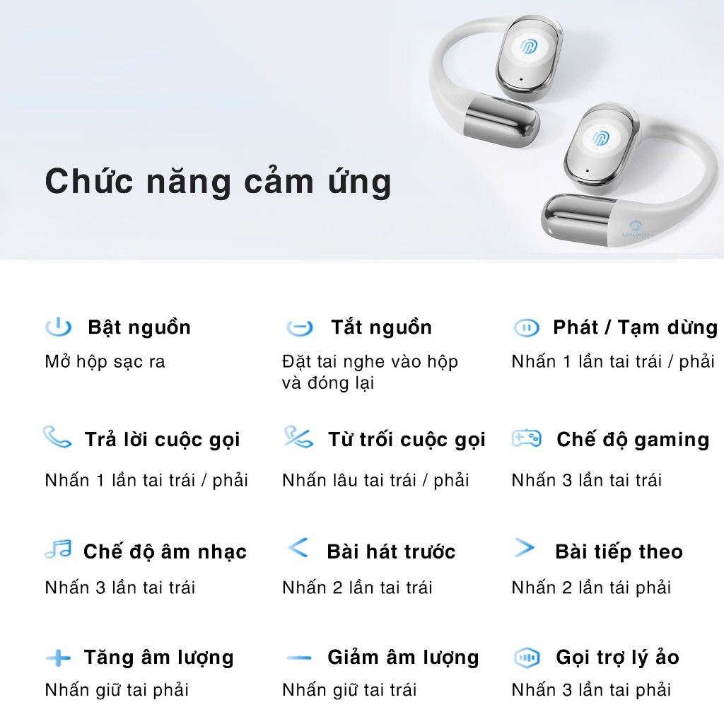 Tai nghe bluetooth không dây kẹp vành tai Rockspace X718 Bluetooth Earphones bảo hành 12 tháng | BigBuy360 - bigbuy360.vn