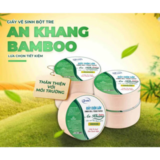 Combo 5 giấy vệ sinh cuộn lớn 3 lớp mềm mại An Khang Bamboo 100% Bột tre tự nhiên | Thế Giới Giấy