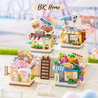 Đồ chơi lắp ráp khối xây dựng LOZ  mô hình Quán ăn vặt, Con vật Mini khối gạch micro bé xíu