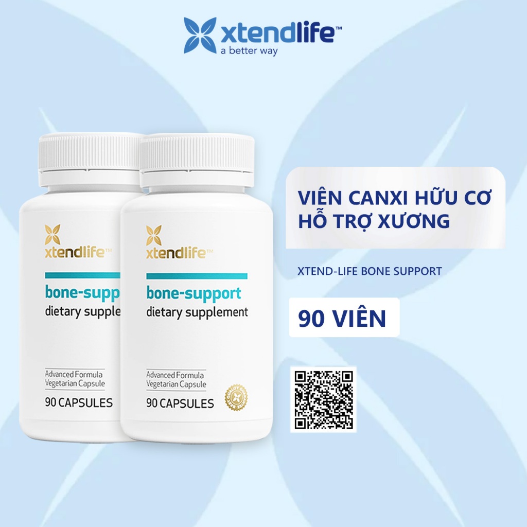 Bộ 2 viên uống canxi hữu cơ Xtend-Life Bone Support 90 viên