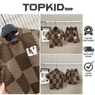  Bộ Quần Áo LV Bé Trai Bé Gái Thêu Chữ Bông Xù Cực Xịn - Bộ Quần Áo Cho Bé Cực Đẹp | Topkid shop 
