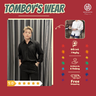 Áo Sơ Mi Trơn thun Dầy Dặn Tay Dài Nam Cho Tomboy Trắng Đen Form Rộng Bigsize Unisex Cao Cấp Đi Học Công Sở Nguyễn Nguyê