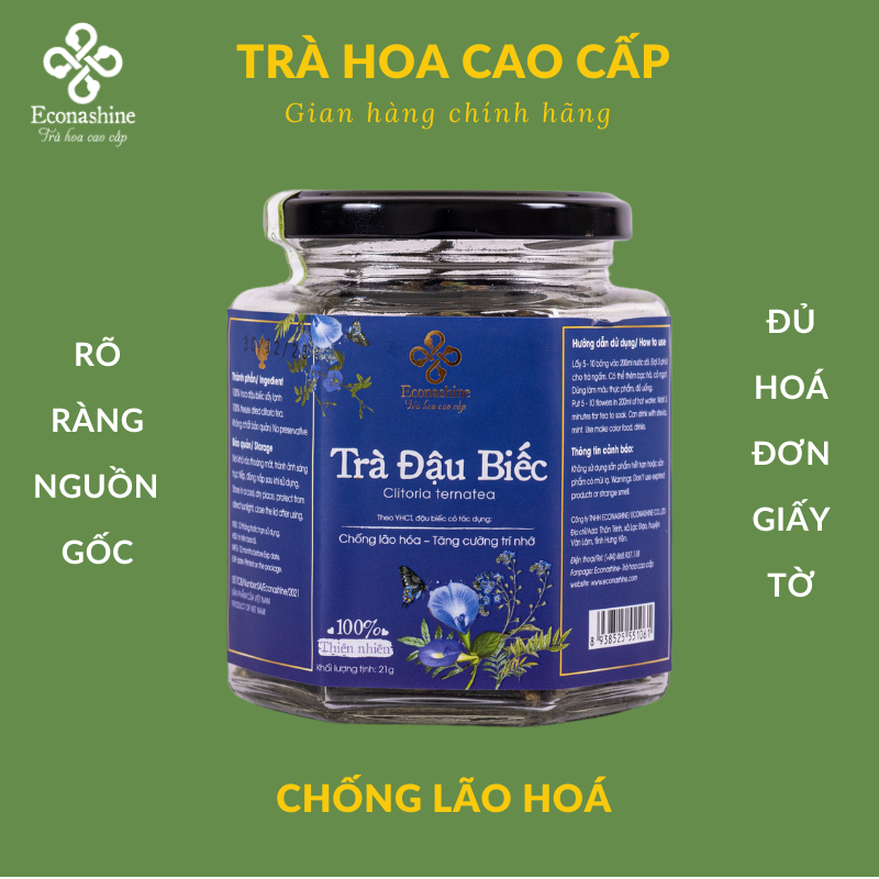 Trà đậu biếc sấy lạnh cao cấp (Lọ thủy tinh)