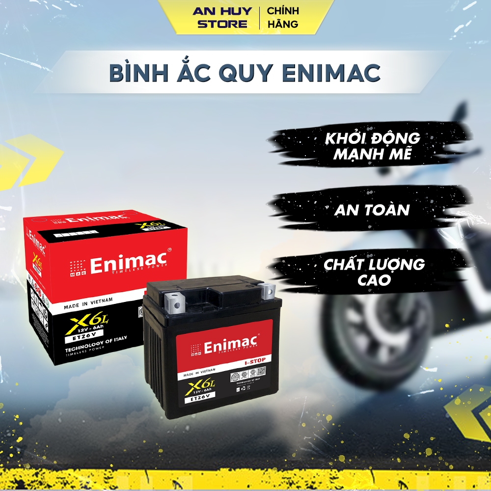 Bình ắc quy Enimac 12V-6ah/ 12V-5ah dùng cho xe máy - Khởi động mượt mà, bền bỉ