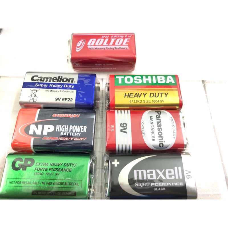 1 Viên Pin 9v 6F22 GOLTOE / TOSHIBA / MAXELL / CAMELION / PANASONIC Hàng Tốt