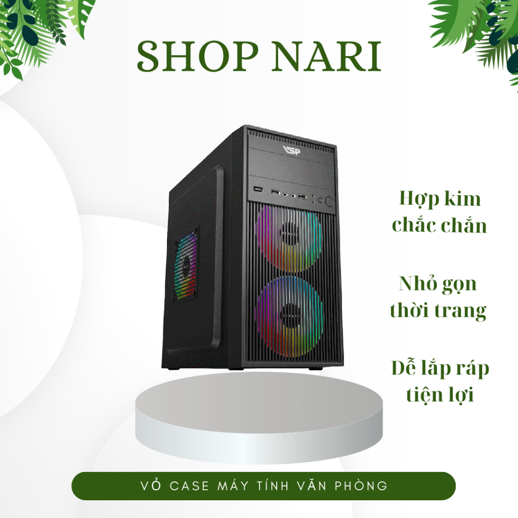 Vỏ Case máy tính VSP 2894 được sơn tĩnh điện kết hợp quạt tản nhiệt thích hợp cho văn phòng
