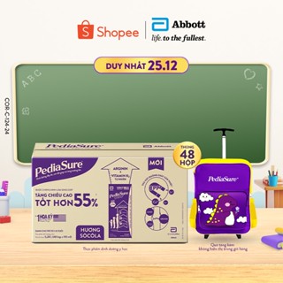 [Tặng Balo kéo khủng long] Thùng 48 hộp Sữa nước Pediasure Vanilla 110ml
