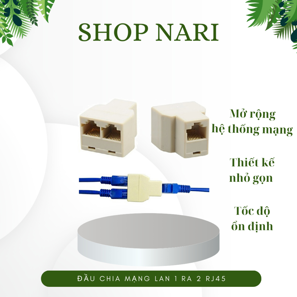 Đầu chia mạng LAN 1 RA 2 RJ45  thiết kế nhỏ gọn dễ dàng kết nối internet