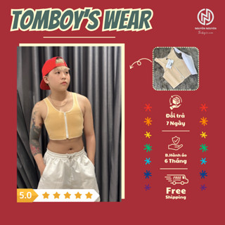 Áo Nịt Ngực Tomboy Gen Thun Không Viền Dây Khóa Kéo Trước Lót Ép Làm Nhỏ Ngực Tomboy  Thể Thao Gym Bigsize Nguyễn Nguyên