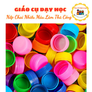  100 Nắp Chai Nhựa Nhiều Màu - Làm Thủ Công Mầm Non Đường Kính Nắp 30mm  fi30  