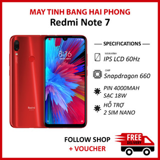 Điện thoại Xiaomi Redmi Note 7 rom quốc tế RAM 4/64GB chip Snapdragon 660 dung lượng pin 4000 hỗ trợ 2 sim