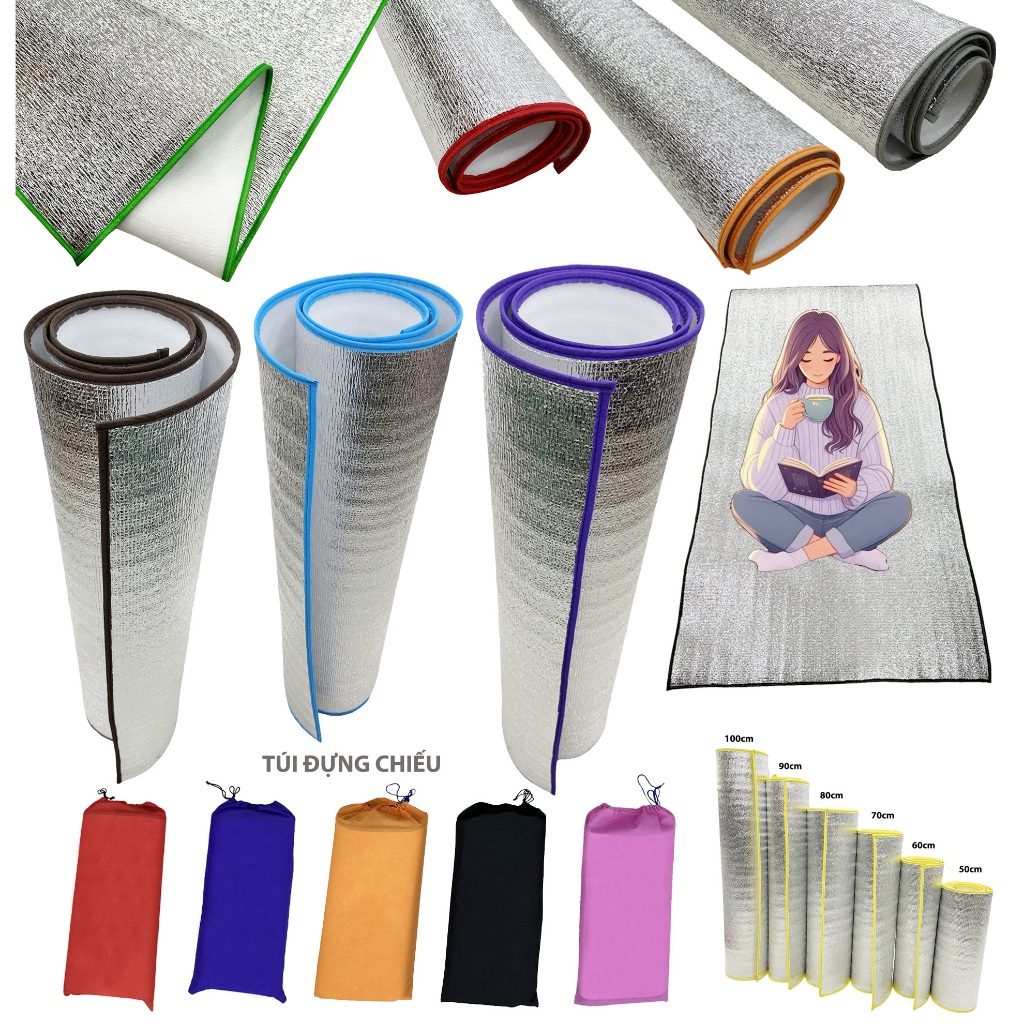Chiếu ngủ văn phòng nhiều màu - Túi đựng chiếu - tấm trải du lịch - Chọn loại