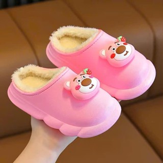  Dép Sục Lót Lông Gấu Dâu Dành Cho Bé Gái Xinh Xắn Đáng Yêu Mẫu Mới 