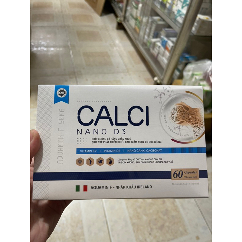 Calci Nano D3 (hộp 60 viên) hỗ trợ xương chắc khỏe