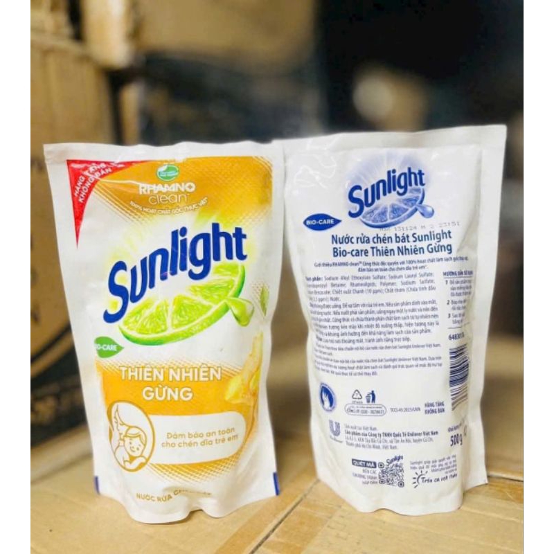 Nước rửa chén Sunlight thiên nhiên rừng_chanh - Túi 500g