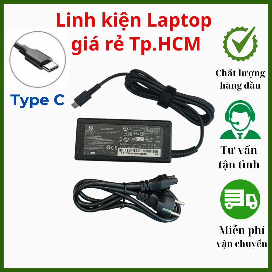 Sạc Laptop Hp 65W Đầu Type C