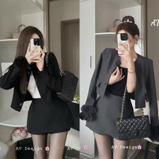  Set đồ nữ Áo Hoa Tay Chân Váy Quần Khuy Hoaa Siêu Cá Tính Chất Tuyết Mưa Hàng Ép Mùng dày dặn chuẩn form AV Design 