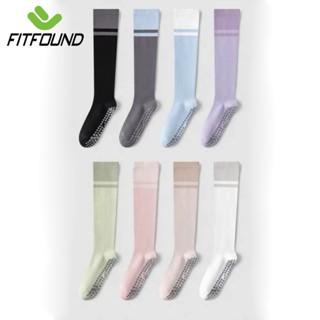 Tất/Vớ Chân Cao Cổ Tới Đầu Gối Nữ Freesize Tập Yoga Pilates Thể Dục Len Đính Hạt Silicon Chống Trơn Mũi Tròn - Mẫu M