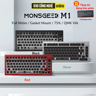 Kit bàn phím cơ MonsGeek M1 QMK (Full Nhôm – Mạch xuôi – QMK / VIA – PCB Stab) - Hàng Chính Hãng