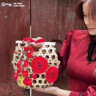 Giỏ quà Tết An Khang 2025 Ít Ngọt, Set quà tặng người thân, bạn bè - Healthy Key, Bộ quà Tết năm mới