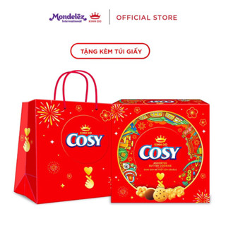   CÓ TÚI GIẤY Bánh Quy Cosy Tết Thập Cẩm SÔCLA Bánh Kinh Đô Cosy Hộp Sắt Tết 378g 
