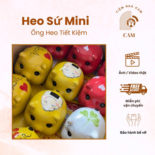 [Lỗ Tròn] HEO SỨ MINI 11cm GIÁ RẺ, heo đất tiết kiệm, ống heo, hộp đựng tiền tiết kiệm