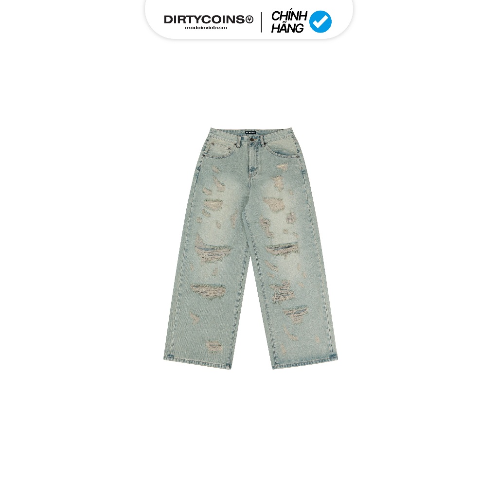 Quần DirtyCoins Denim Pants Baggy Destroy - Blue Wash