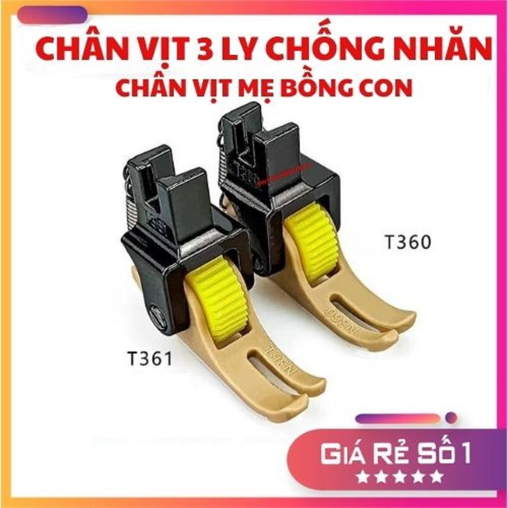 Chân vịt 3 ly bánh xe chống nhăn trái phải máy may 1 kim công nghiệp - Chân vịt mẹ bồng con bánh xe