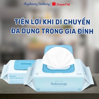 Khăn Ướt BeBesup Sensitive 80 Tờ Agabang Gallery Cao Cấp Mùi Thơm Tự Nhiên, Không Cồn, Khăn Ướt Dành Cho Bé