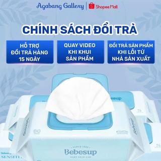 Khăn Ướt BeBesup Sensitive 80 Tờ Agabang Gallery Cao Cấp Mùi Thơm Tự Nhiên, Không Cồn, Khăn Ướt Dành Cho Bé