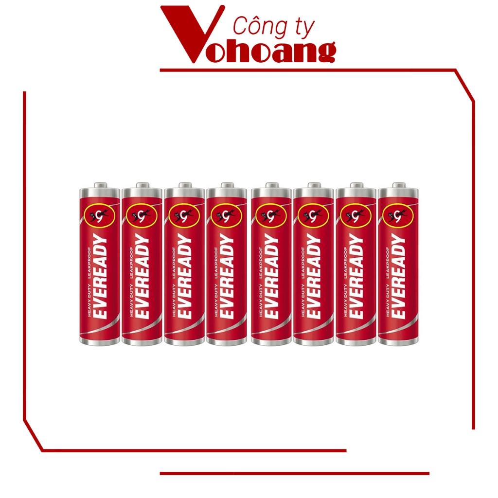 Bộ 8 pin AAA - Pin đũa Eveready Heavy Duty 1.5V carbon không sạc (Đỏ)