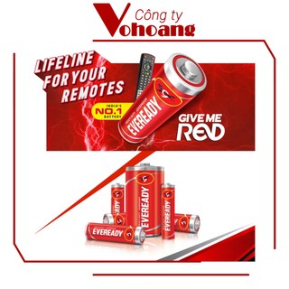 Bộ 4 pin AA Eveready Heavy Duty (Đỏ) - Pin tiểu 1.5V carbon không sạc