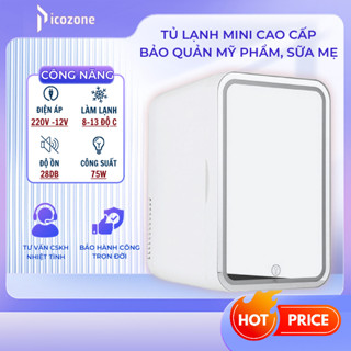 Tủ Lạnh Mini PITEK Mặt Gương Đèn LED 8L, Trữ Sữa Cho Bé, Bảo Quản Mỹ Phẩm - Bảo Hành Chính Hãng
