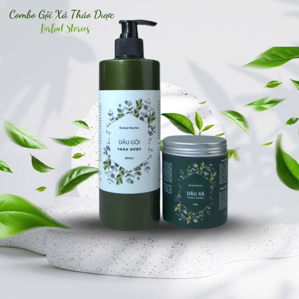 Combo Dầu gội và Dầu xả thảo dược Herbal Stories - Nuôi Dưỡng, Kích Thích Mọc Tóc, Phục Hồi Hư Tổn