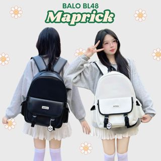 [Giá mở bán] Balo da PU đi học đi chơi kiểu dáng Basic cho nam nữ, 41x30x13cm, Hàng có sẵn Backpack da đeo vai balo BL48