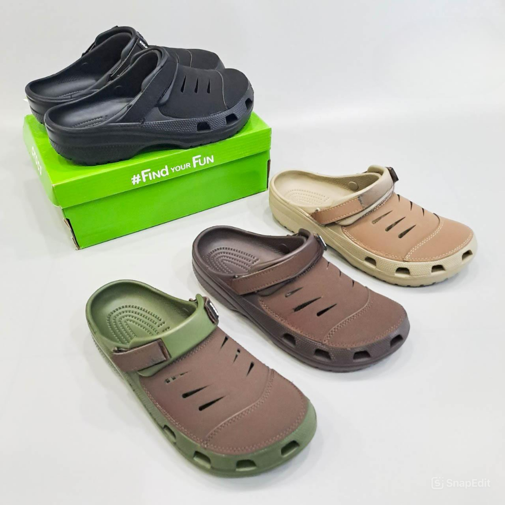 Dép sục yukon mesa clog men cao cấp êm nhẹ, dép sục nam thiết kế đúc nguyên khối phối da nhiều màu -