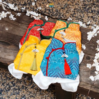 Áo Dài Tết Tua Rua Cho Chó Mèo Bộ Sưu Tập Khải Nguyên 2025, Quần Áo Tết Thú Cưng Cao Cấp Hiha Pets VTT3