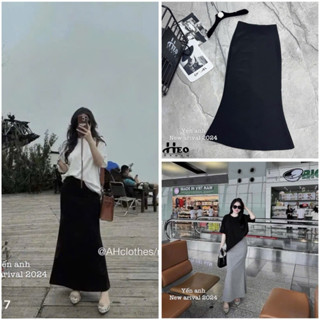 (Hương Muối) Chân váy đuôi cá dáng dài chất nỉ mì - 2 màu hàng xưởng mã 88