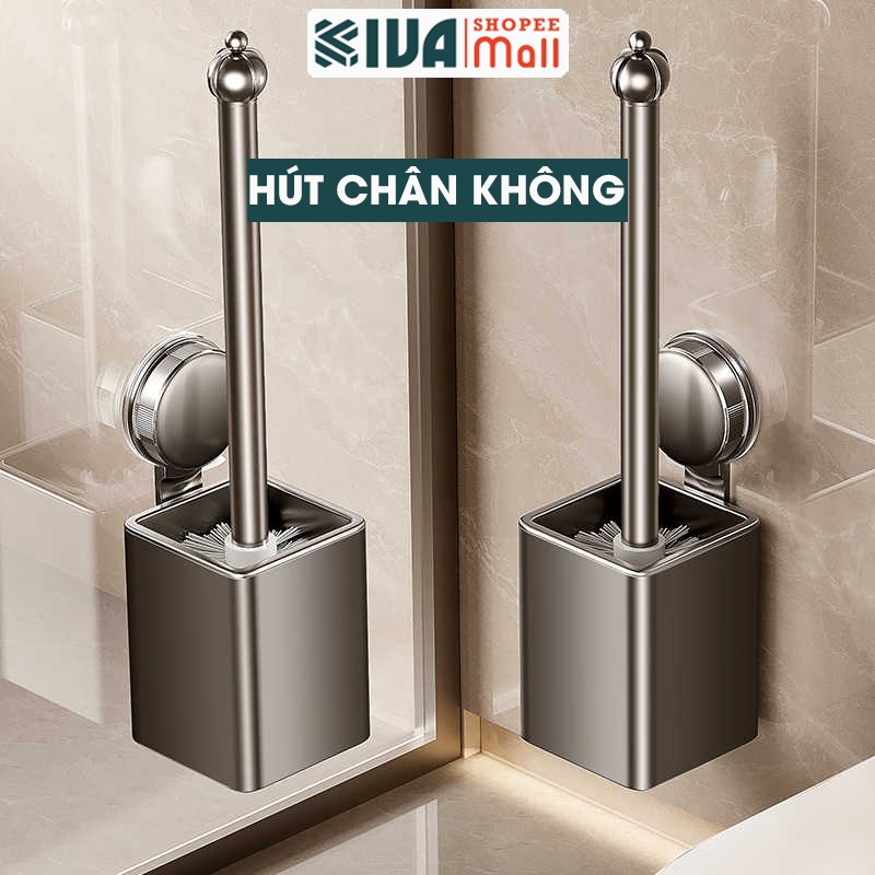 Chổi cọ bồn cầu, chà toilet KIVA, lắp đặt hút chân không, chất liệu nhôm hàng không