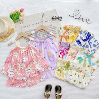 bộ tole lanh bé gái quần đùi áo dây