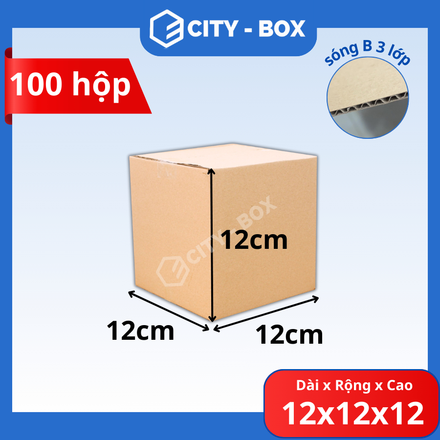 (100 hộp) 12x12x12 hộp carton đóng hàng - 12x12x12 hộp ship cod
